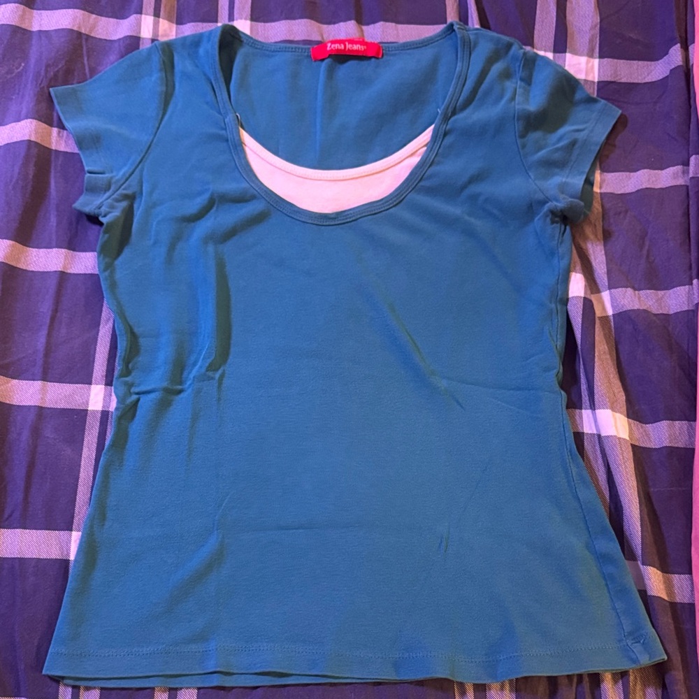 Zena Teal Short Sleeve Tee